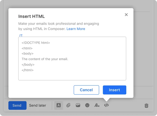 Inserta tu propio diseño en HTML
